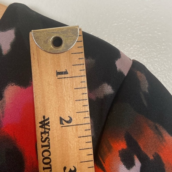 Betsey Johnson Fit & Flare Midi Dress Sz 10 Pink Black Multicolor Curvy Stretch - Picture 7 of 11